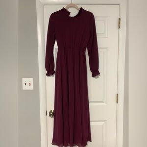 Beautiful burgundy dress with ruffles